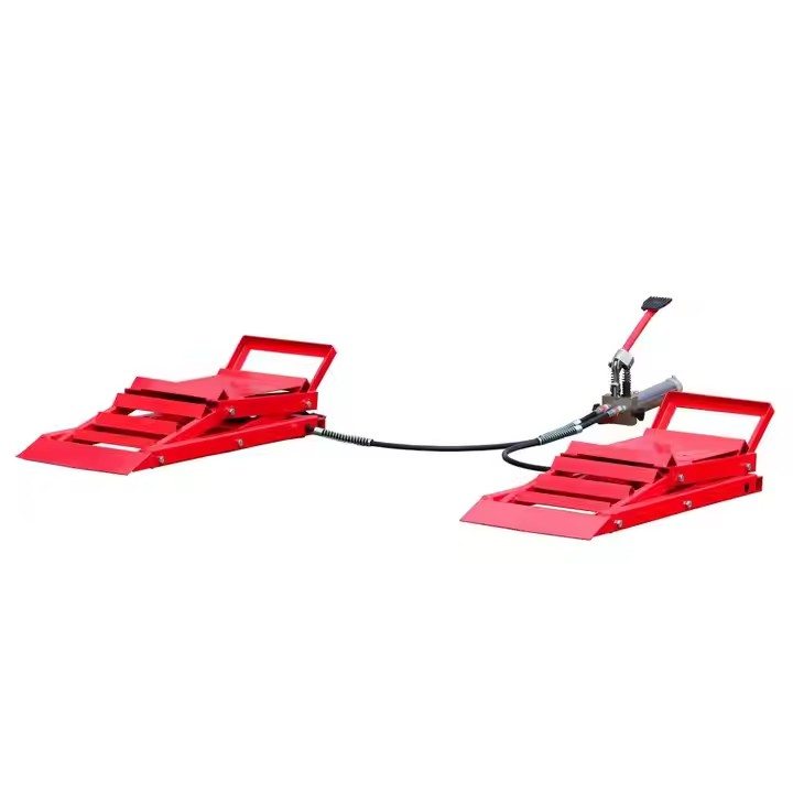 2 Pack 5 Ton Hydraulic Car Truck Service Ramps - Black Steel Lift Elevator Jack